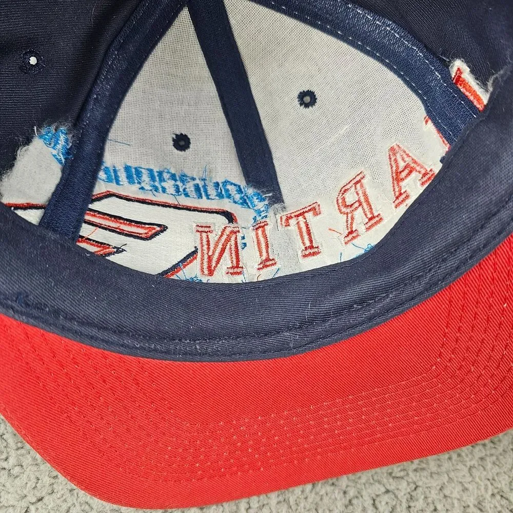Mark Martin Hat Blue Red NASCAR #6 Snapback Cap Embroidered Racing 6 Panel
